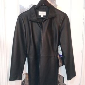 Women's Worthington Black Leather Jacket Medium Petite